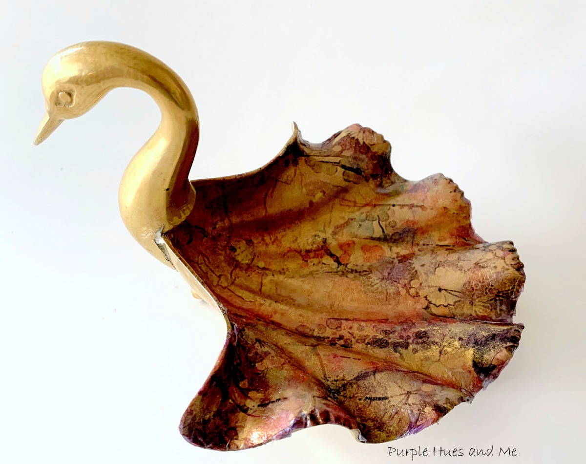 Purple Hues and Me: Updating a Brass Swan Dish