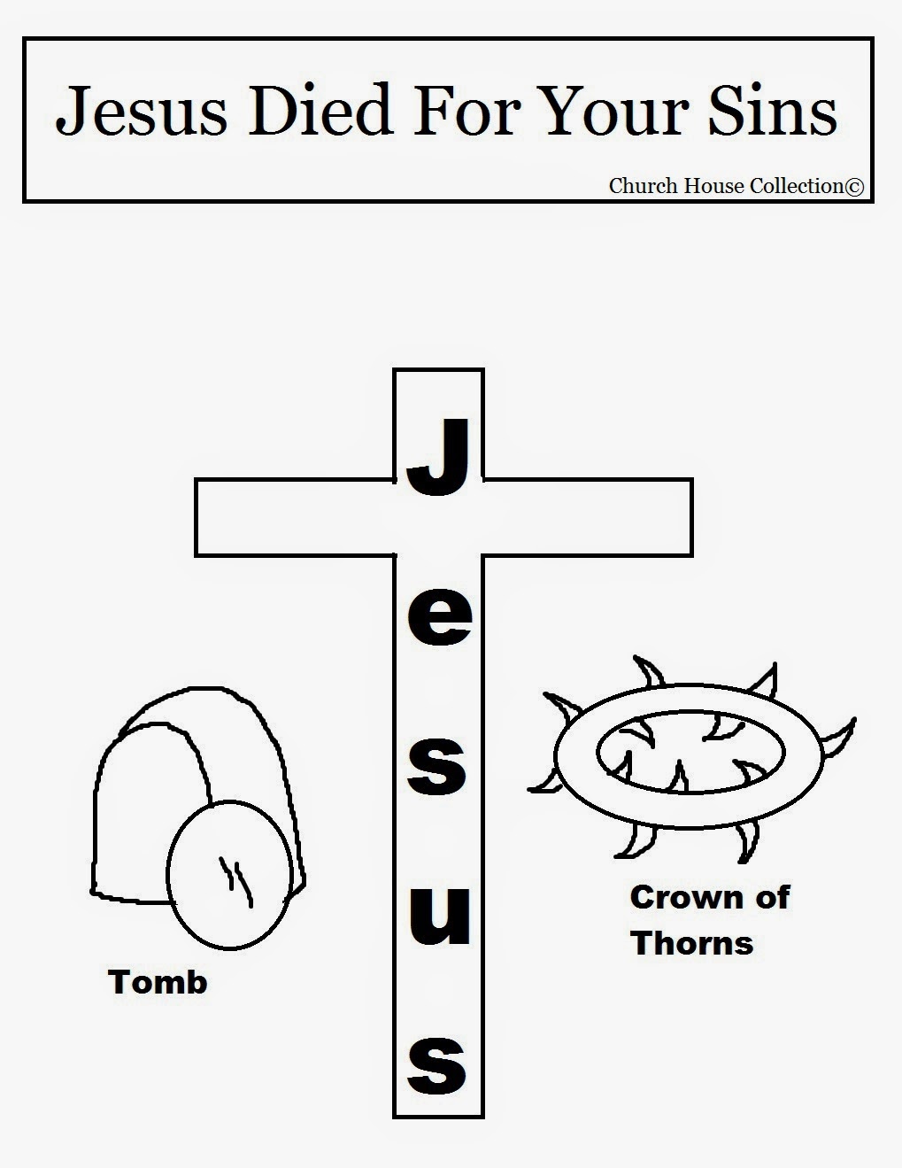 Easter Jesus Resurrection Coloring Pages by ChurchHouseCollection.com