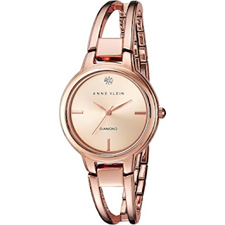 Anne Klein Diamond-Accented Dial Rose Gold-Tone Watch