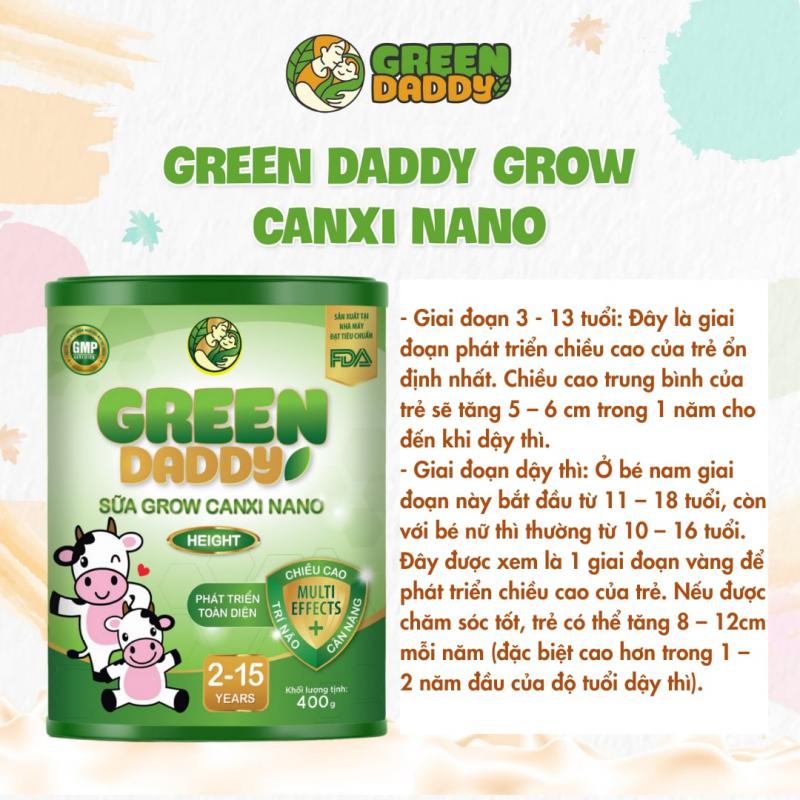 Green Daddy Sữa Tăng Chiều Cao Canxi Nano 900g