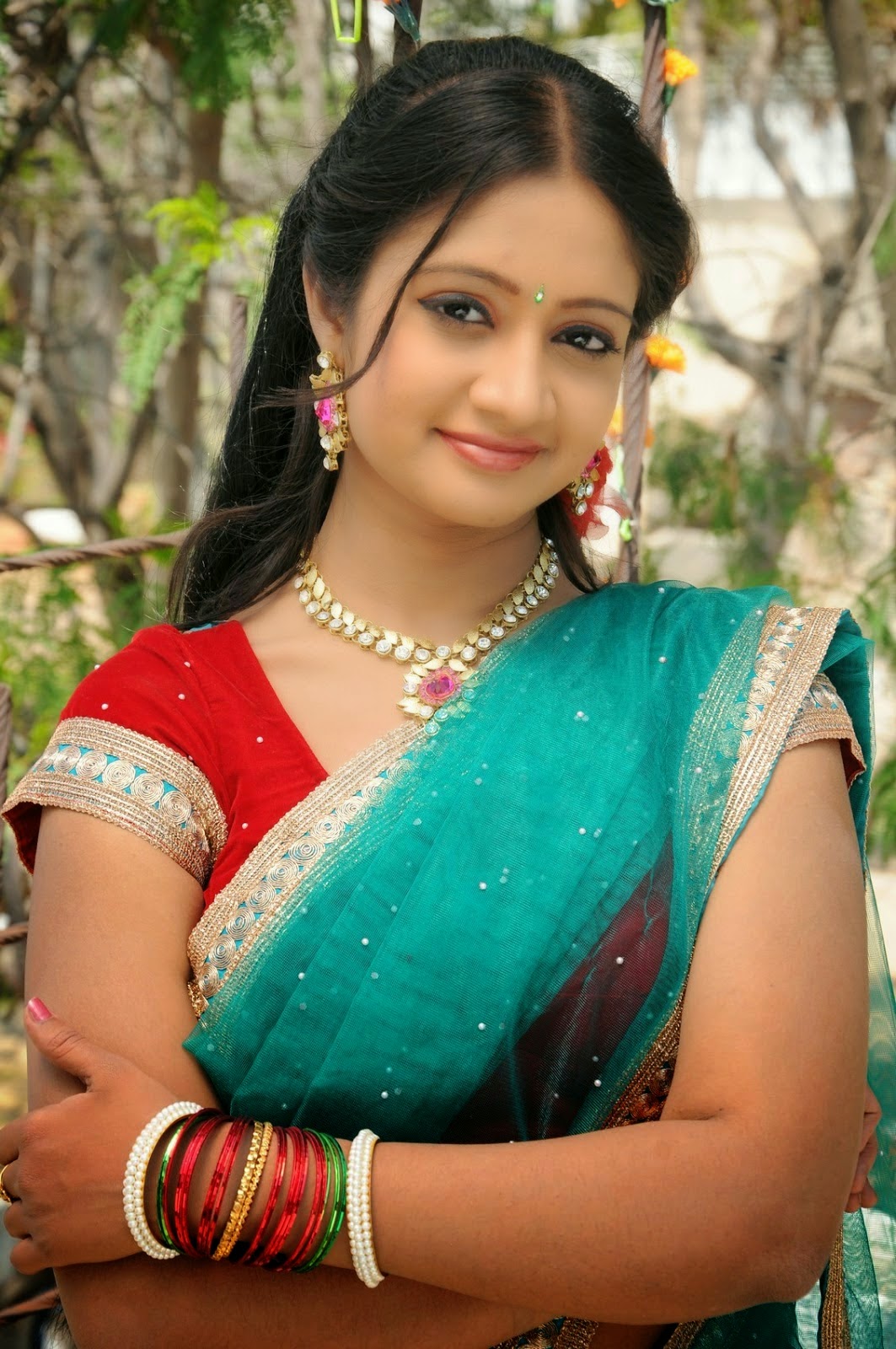 Actress Sandeepthi Photos in Spicy Half Saree - CAP
