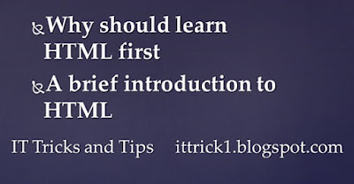 why should learn HTML | why learn HTML