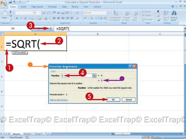 MS Excel : Find SQUARE PRODUCTS AND ROOTS