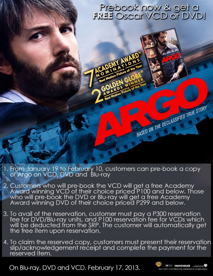 PreBook Your Copy of 'Argo' Now! Film Geek Guy