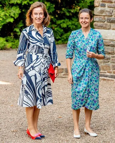 Hereditary Princess Stephanie wore a new sleeveless v-neckline crepe midi dress from Paule Ka. Princess Claire wore a new button front long dress from Zimmermann