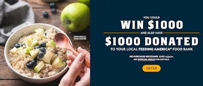 Quaker Oats is giving away prizes and helping local food banks. Play the instant win game every day for a chance to win cash!