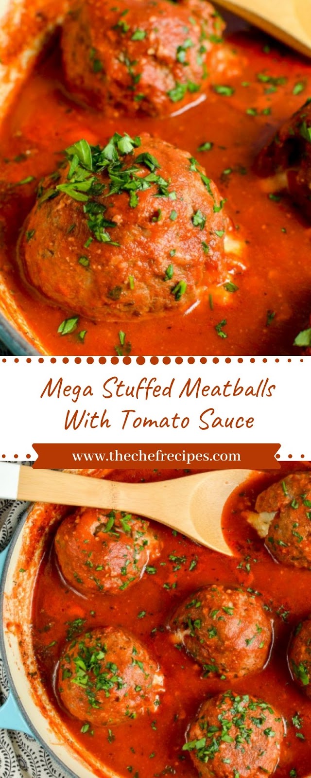 Mega Stuffed Meatballs With Tomato Sauce Mega Stuffed Meatballs With Tomato Sauce