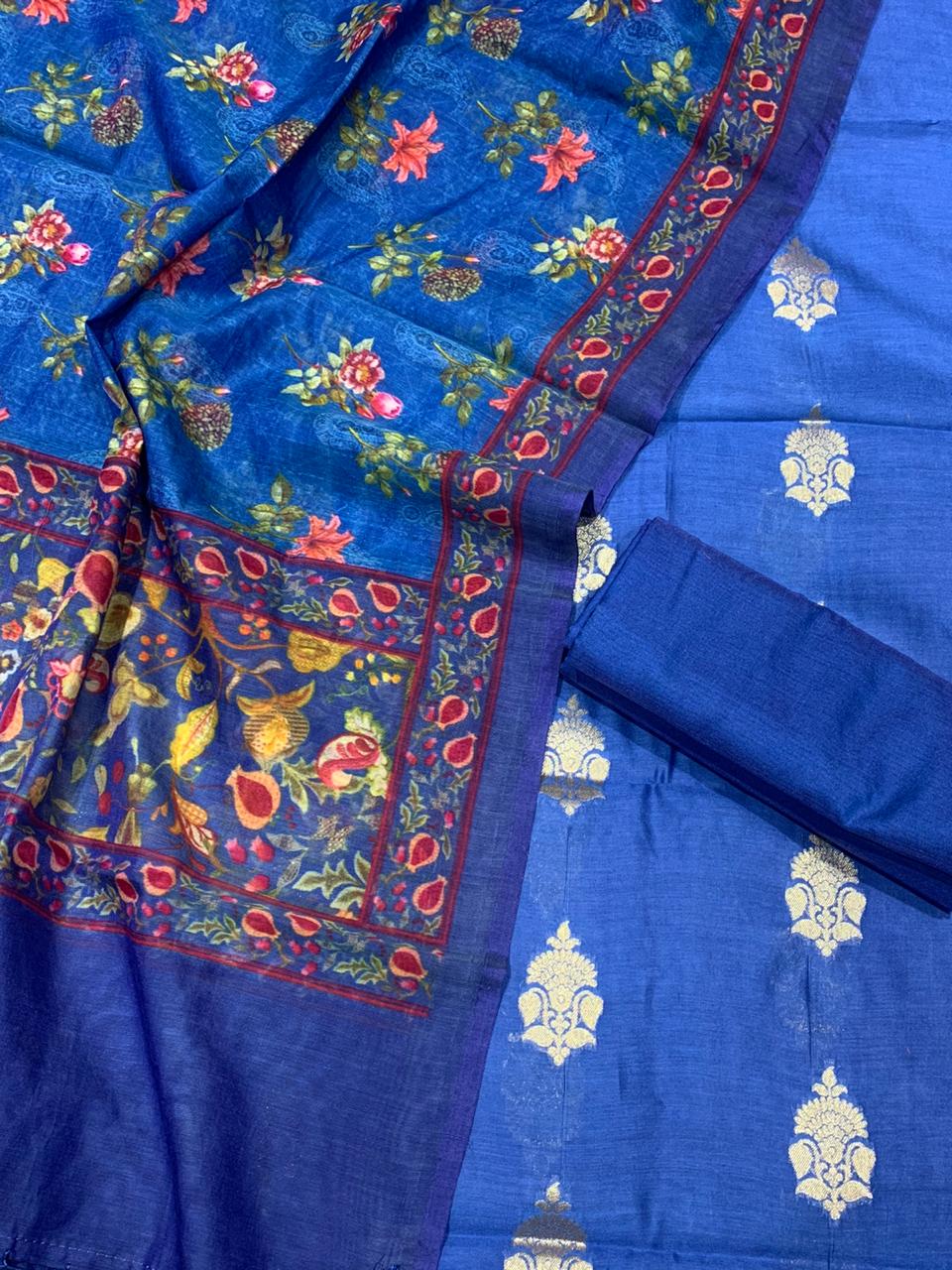 Pure chanderi sari weaved suits