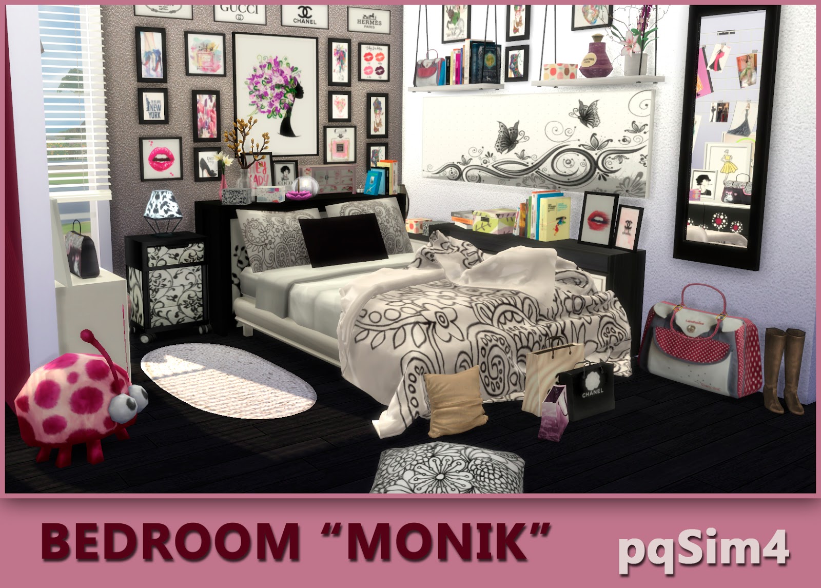Bedroom "Monik". Sims 4 Custom Content.