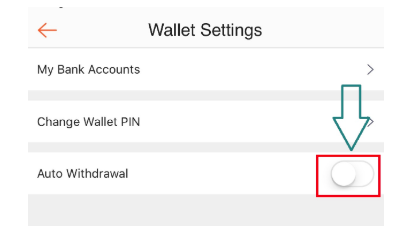 Shopee wallet auto-withdrawal