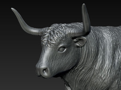 The Bull - tabletop figurine. Digital sculpting for 3D printing and production.