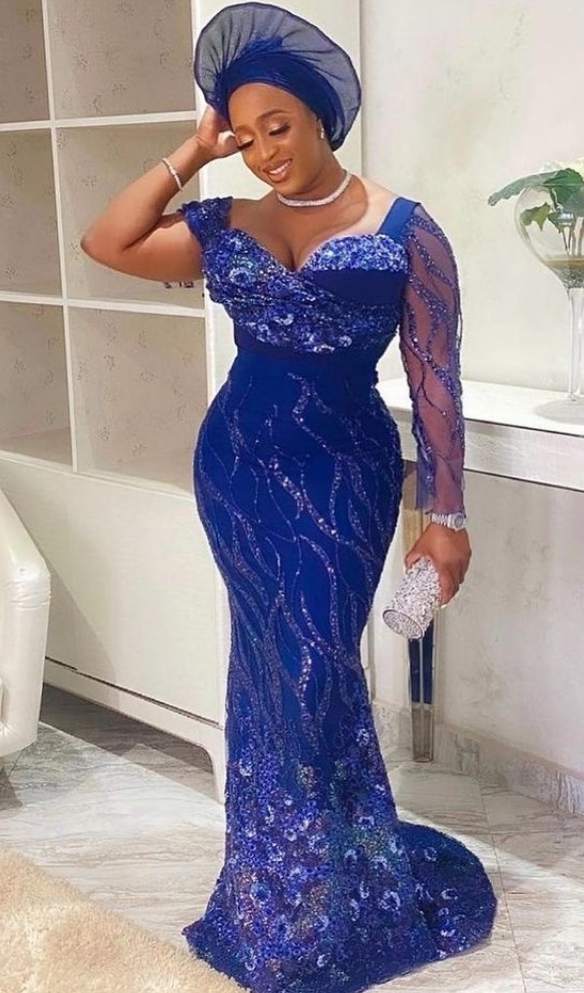 Royal Blue Lace Styles for Wedding and Aso Ebi - Matching Combination ...