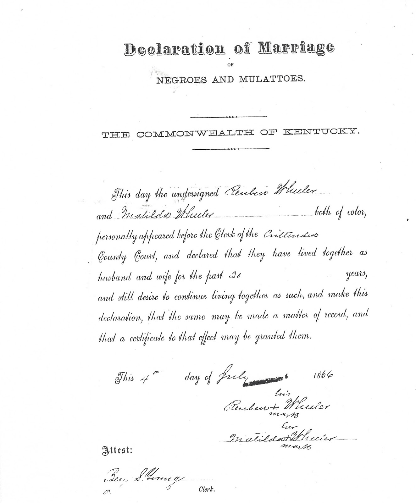 Western Kentucky Genealogy Blog AfricanAmerican Marriages in 1866