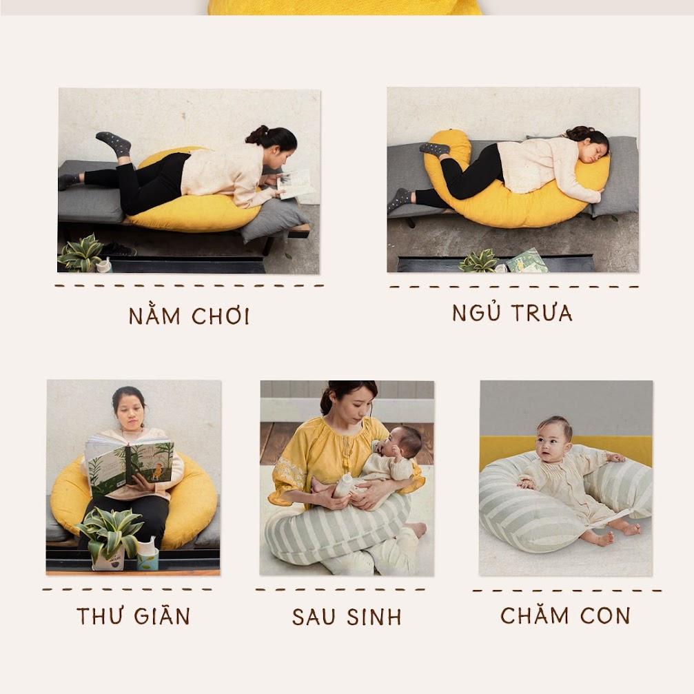 [A159] Gối Đậu Khuyết cho Mẹ Bầu một giấc ngủ ngon hơn, sâu hơn