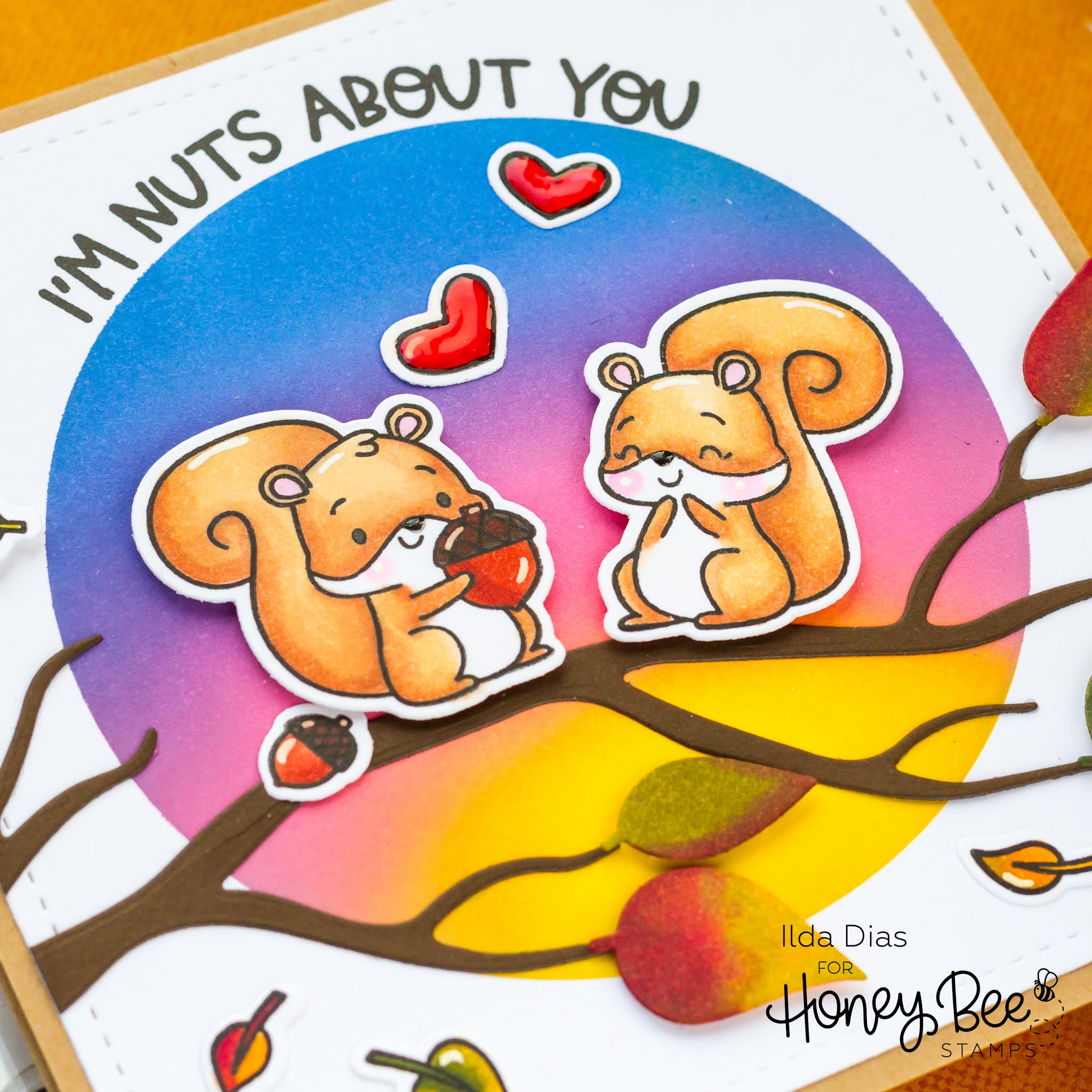 Arbuya Autumn Squirrel Clear Stamps for Journaling or Card Making, Nuts  Mushroom Sentiment Rubber Stamps for Journals Planners Scrapbooking Paper