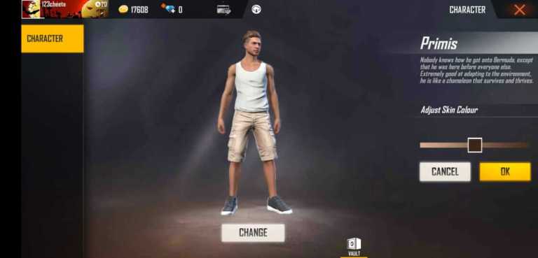 Primis Character in Free Fire