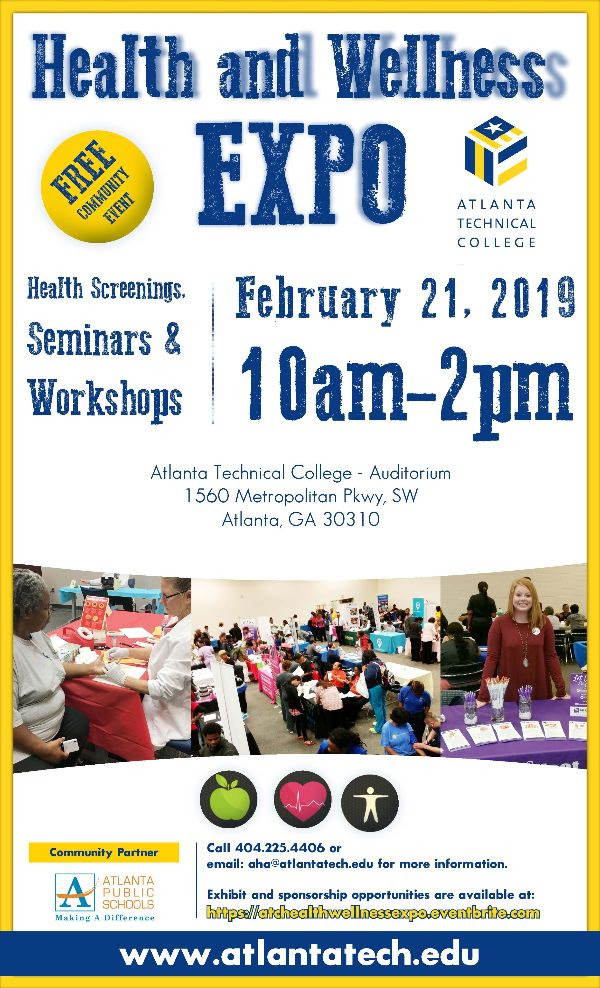 NPUS Atlanta FREE Health and Wellness Expo Feb 21, 10am2pm, Atlanta Technical College