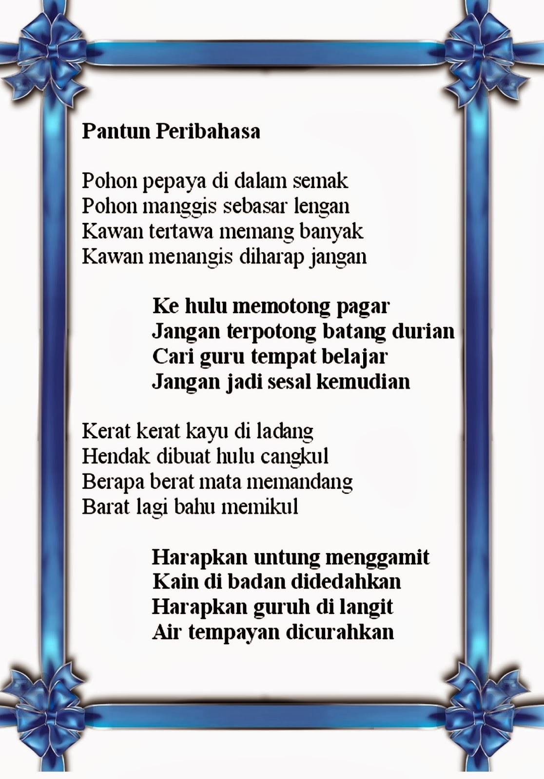 Contoh Pantun Lama Dan Baru Lengkap Terbaru Gt - Riset