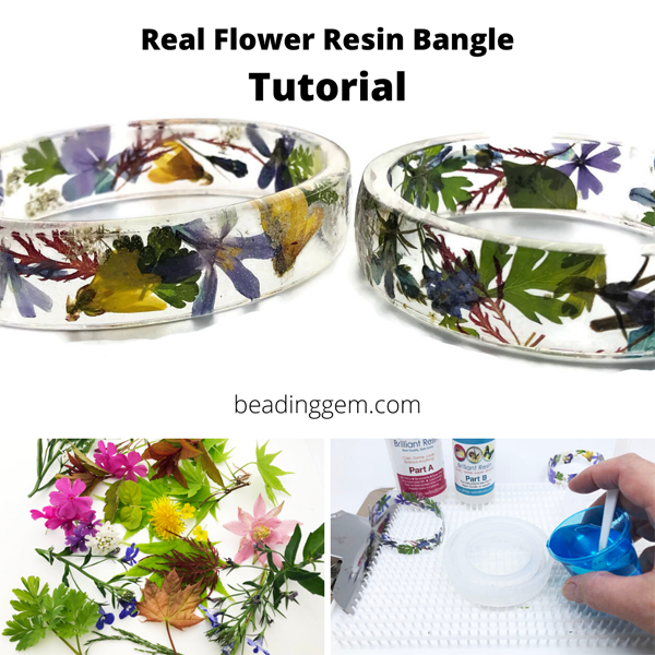 Real Flower Resin Bangle Tutorial Tips and Tricks / The Beading Gem