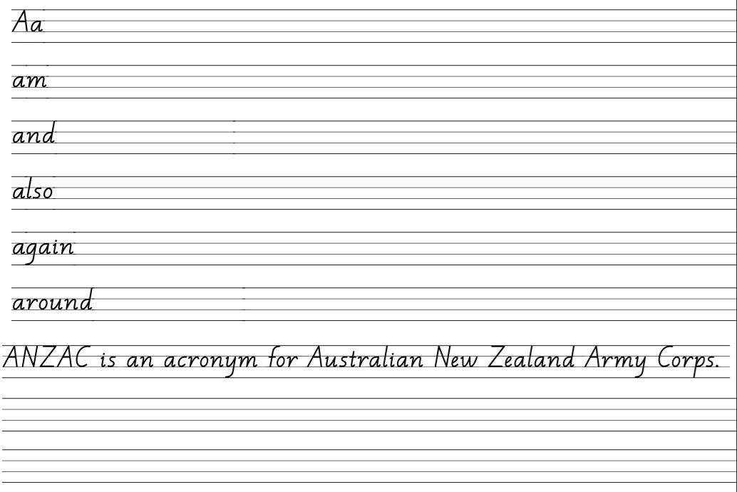 Room 7 - Lawrence Area School: Handwriting - pre-cursive