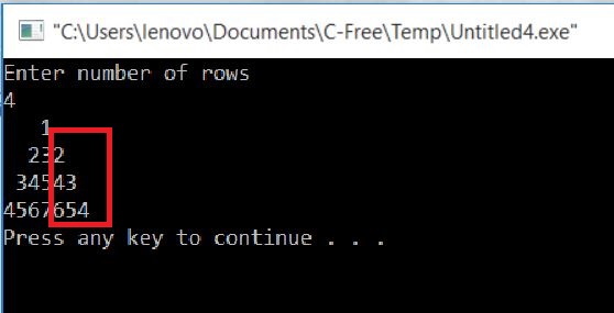 All C Programs: Program 35:Number Pyramid