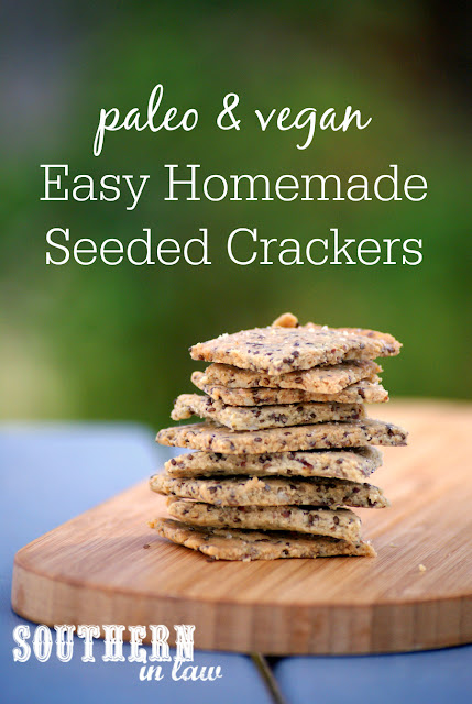 Easy Homemade Paleo Crackers Recipe - gluten free, vegan, grain free, low carb, dairy free, egg free, clean eating recipe