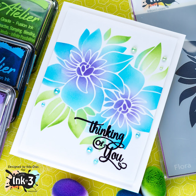 Thinking of You Flora Stenciled Card | Ink On 3