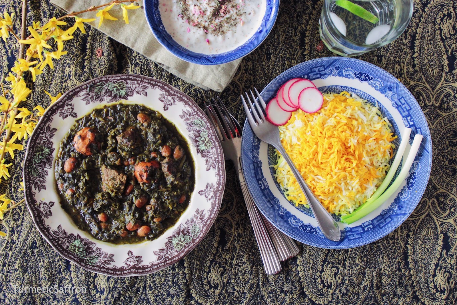 Turmeric & Saffron Ghormeh Sabzi Persian Herb Stew