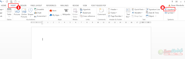 Cara mengaktifkan equation untuk menulis rumus matematika di word