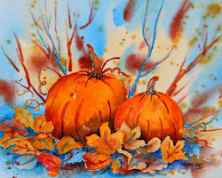pumpkin pumpkins fall patch halloween martha artist watercolor thanksgiving kisling november creative colorado orange heart happy
