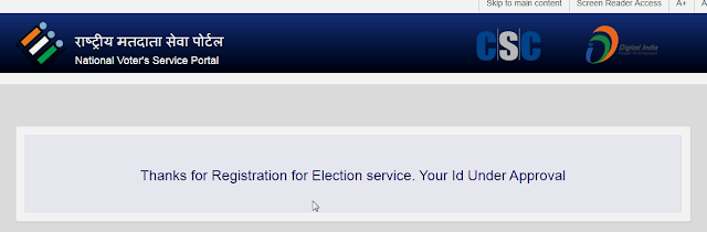 csc voter card print service registration