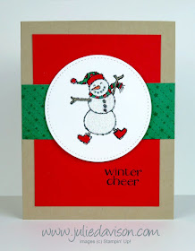 Stampin' Up! Spirited Snowmen Christmas Card ~ 2018 Holiday Catalog ~ www.juliedavison.com