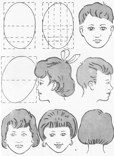 Teknik Mudah Menggambar Kepala Anak Kecil dengan sketsa awal yang sederhana.