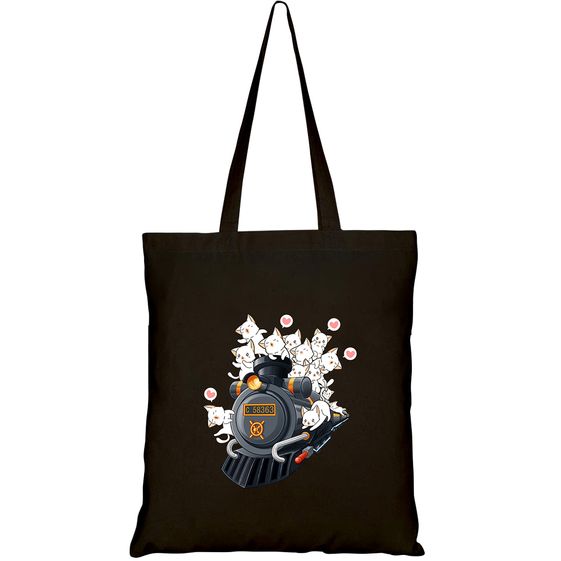 TÚI VẢI TOTE CANVAS IN HÌNH KAWAII CATS LOCOMTIVE CARTOON STYLE HT141 – HTFASHION