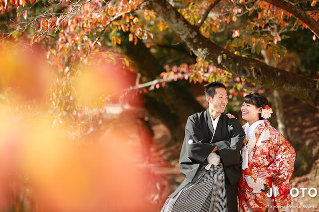 奈良公園の紅葉で前撮り撮影