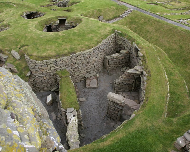 The Jarlshof prehistoric archaeological site in Shetland, Scotland ...
