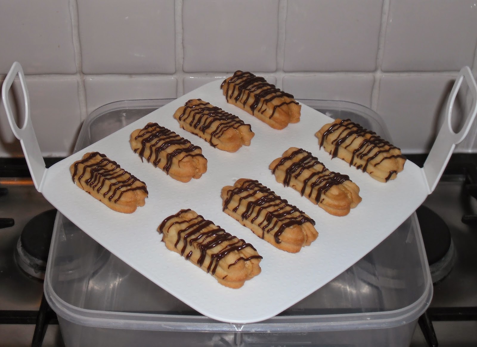 Chocolate and Hazelnut Praline Viennese Fingers