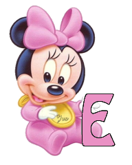 Abecedario de Minnie Bebé en Rosa. Minnie Baby in Pink Alphabet.