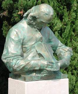 A bust of Gasparo da Salò, in Salò on the  shores of Lake Garda