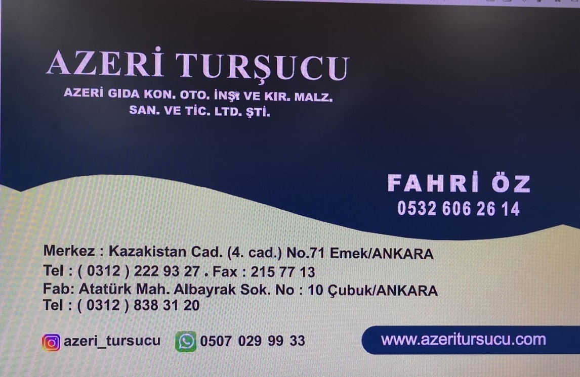 Çubuk Azeri Turşucu Sipariş Ver