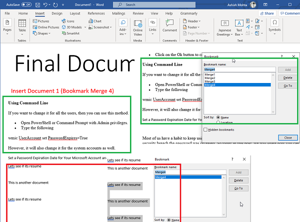 Importación de varios marcadores desde varios documentos