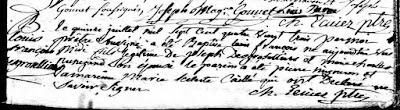 Francois Desgroseilliers 1783 baptism record.