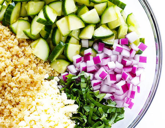Cucumber Quinoa Salad #vegan #recipevegetarian