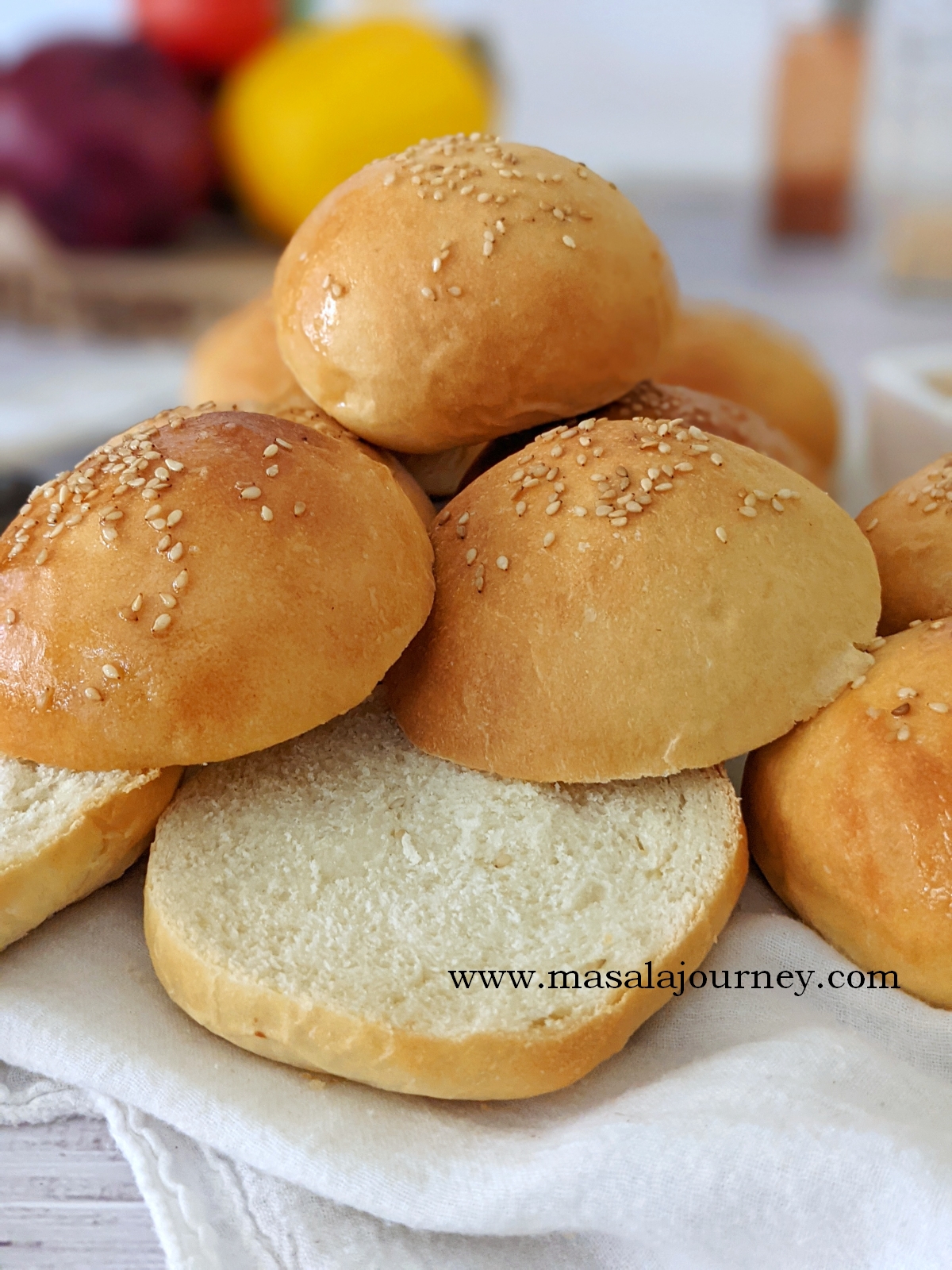 Eggless Burger Buns Masala Journey