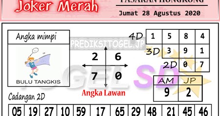 Prediksi Joker Merah Jumat 28 Agustus 2020