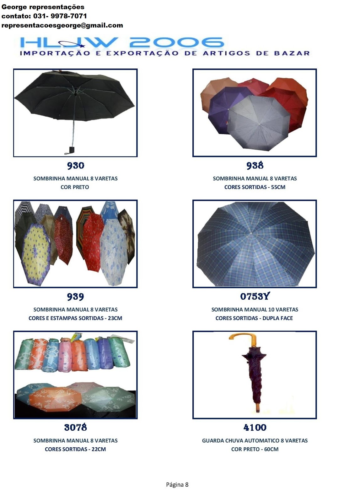 HL SOMBRINHAS E GUARDA CHUVAS HL