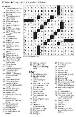The new york times > premium crosswords > image The New York Times Crossword in Gothic: 02.11.11 — Light