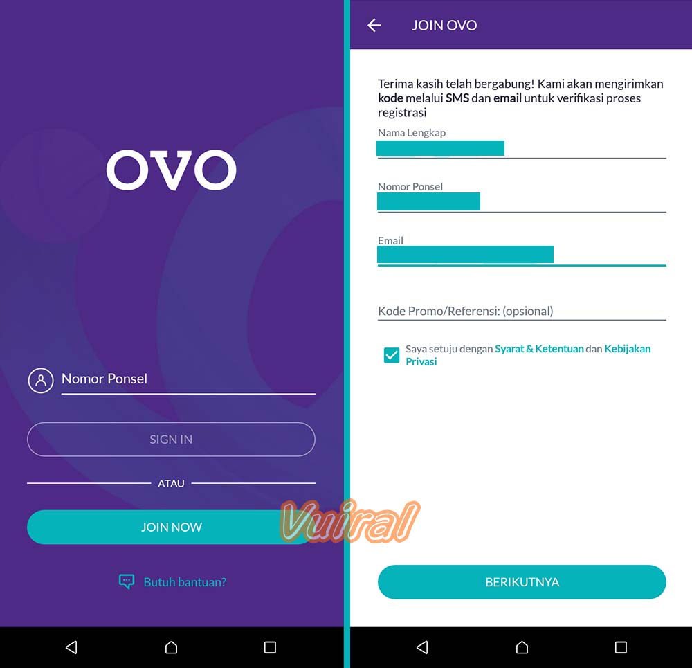 Cara Mendaftar Atau Membuat Akun OVO Dengan Mudah - Vuiral