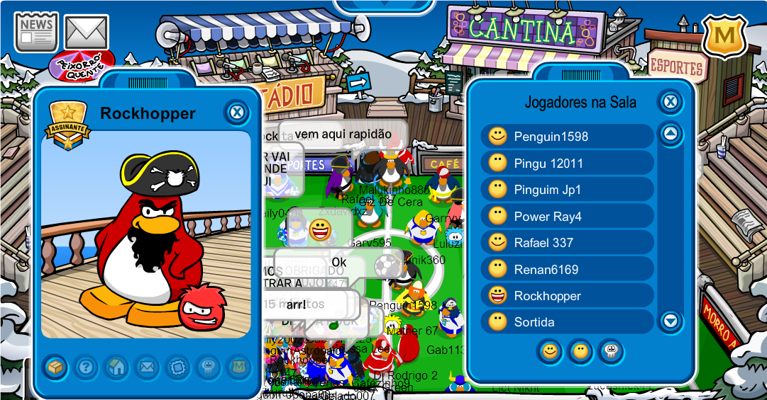 Club Penguin VIP: Vermelho 48 x 47 Azul