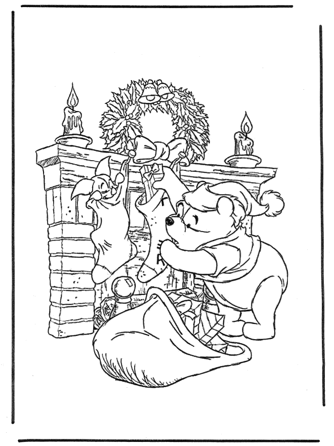 7 Winnie The Pooh Christmas Coloring Pages